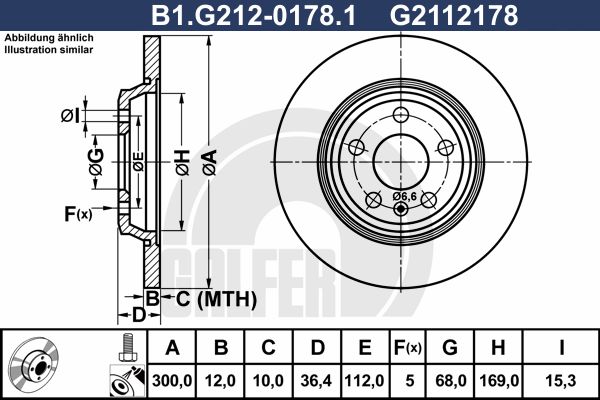 GALFER Тормозной диск B1.G212-0178.1