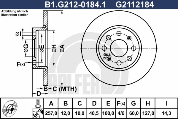 GALFER Тормозной диск B1.G212-0184.1