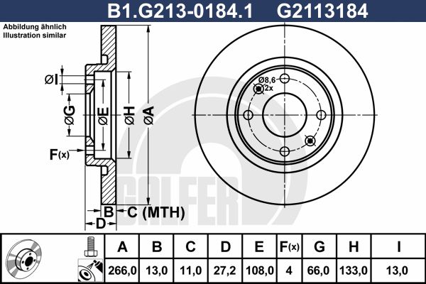 GALFER Bremžu diski B1.G213-0184.1