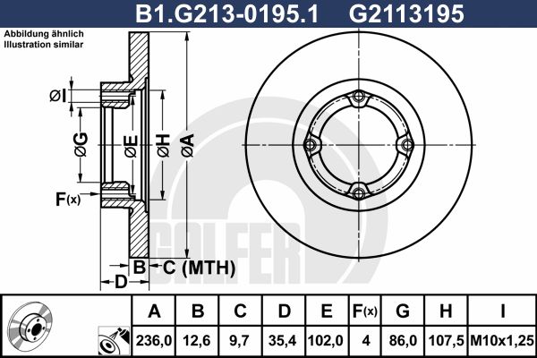 GALFER Тормозной диск B1.G213-0195.1