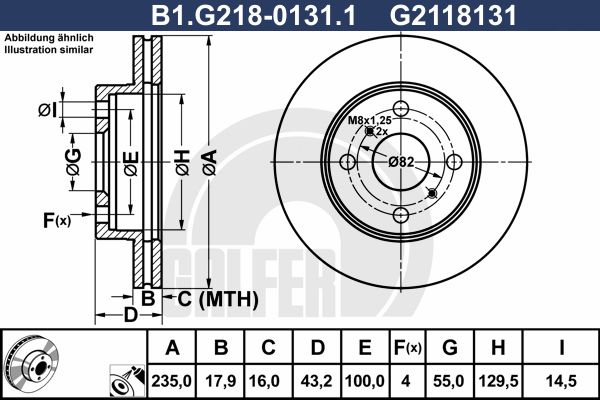 GALFER Bremžu diski B1.G218-0131.1