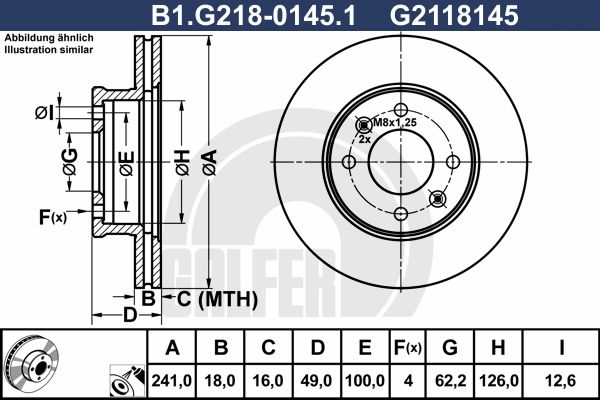 GALFER Тормозной диск B1.G218-0145.1