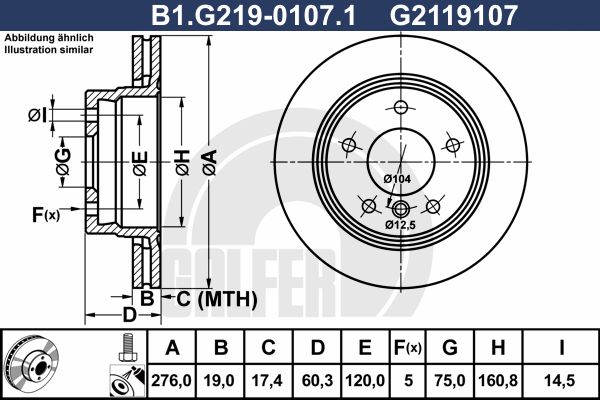 GALFER Тормозной диск B1.G219-0107.1