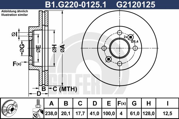 GALFER Тормозной диск B1.G220-0125.1