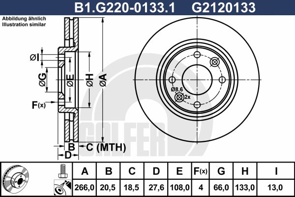 GALFER Bremžu diski B1.G220-0133.1