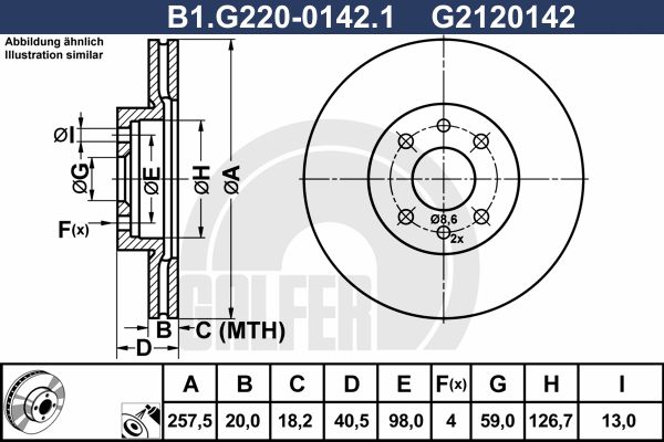 GALFER Bremžu diski B1.G220-0142.1