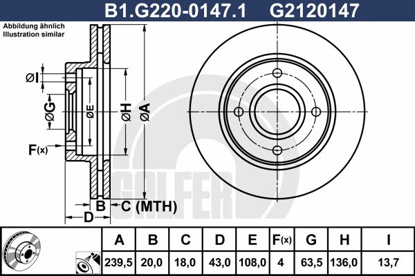 GALFER Bremžu diski B1.G220-0147.1