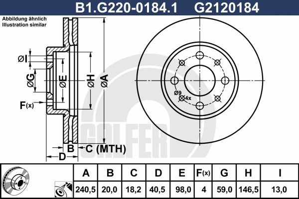 GALFER Bremžu diski B1.G220-0184.1