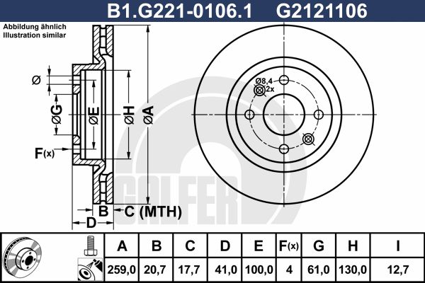 GALFER Bremžu diski B1.G221-0106.1