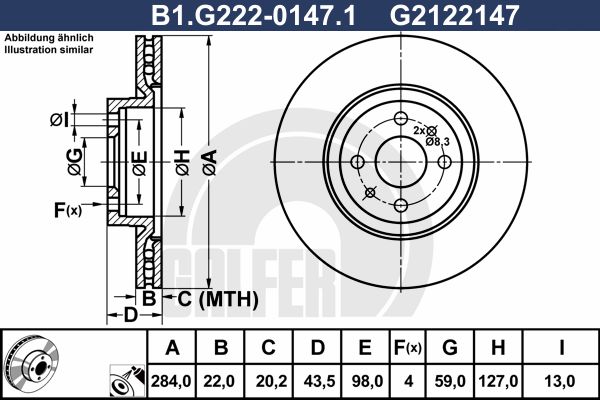 GALFER Bremžu diski B1.G222-0147.1