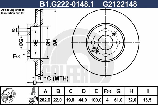 GALFER Тормозной диск B1.G222-0148.1