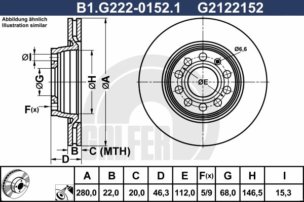 GALFER Bremžu diski B1.G222-0152.1