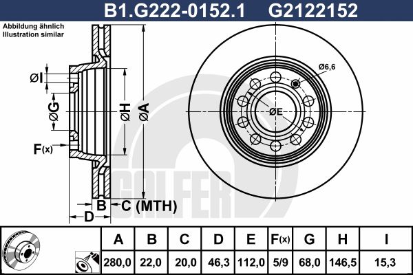 GALFER Тормозной диск B1.G222-0152.1