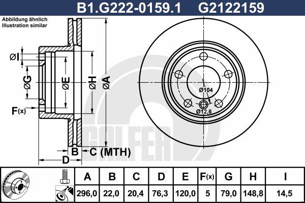 GALFER Bremžu diski B1.G222-0159.1