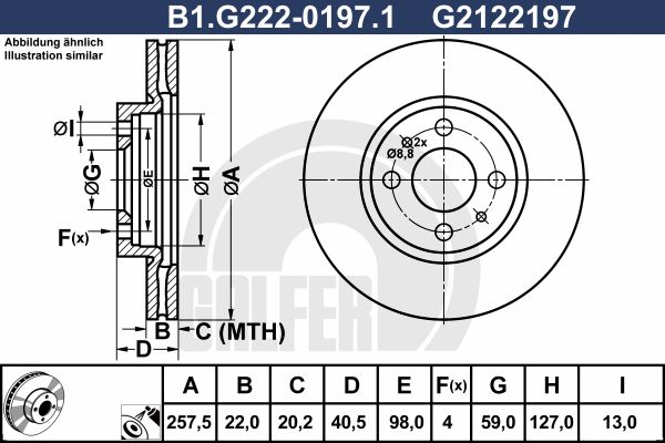 GALFER Тормозной диск B1.G222-0197.1