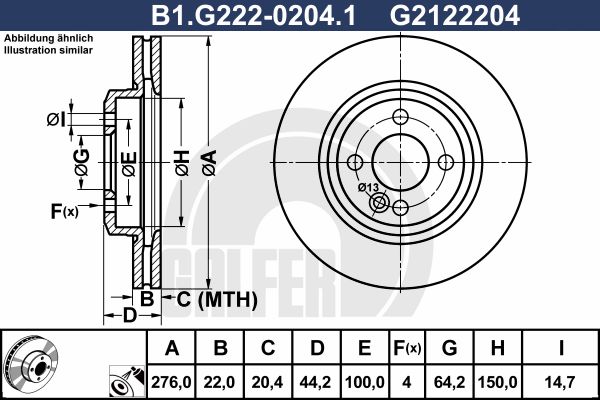 GALFER Bremžu diski B1.G222-0204.1
