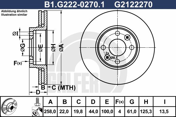 GALFER Тормозной диск B1.G222-0270.1