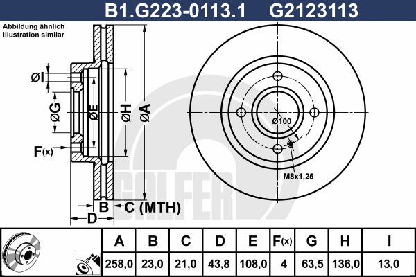 GALFER Bremžu diski B1.G223-0113.1