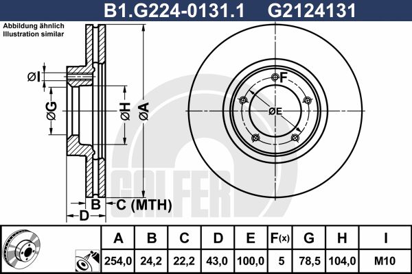 GALFER Тормозной диск B1.G224-0131.1