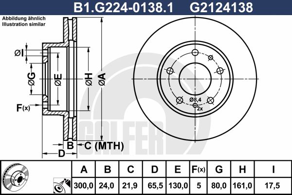 GALFER Bremžu diski B1.G224-0138.1