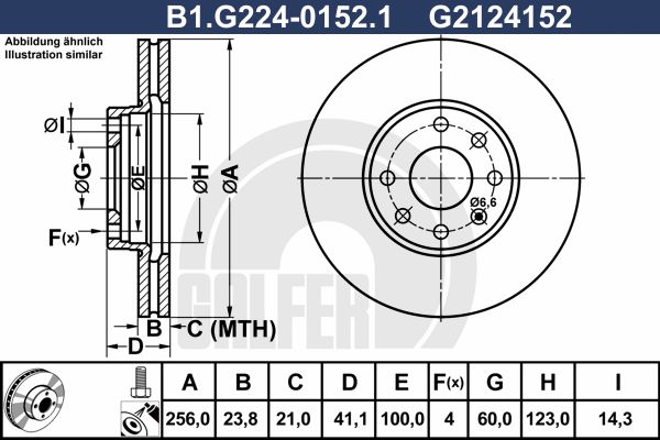 GALFER Bremžu diski B1.G224-0152.1