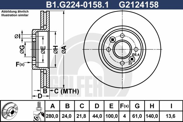 GALFER Bremžu diski B1.G224-0158.1