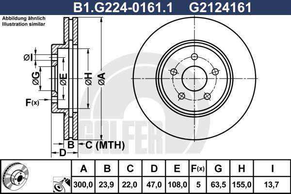 GALFER Тормозной диск B1.G224-0161.1