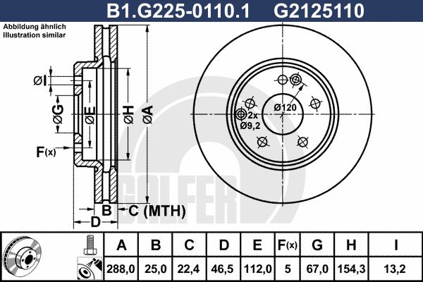 GALFER Bremžu diski B1.G225-0110.1