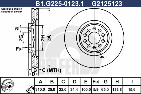 GALFER Bremžu diski B1.G225-0123.1