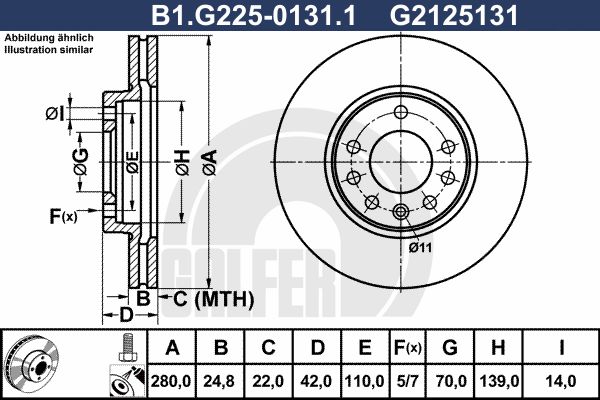 GALFER Bremžu diski B1.G225-0131.1