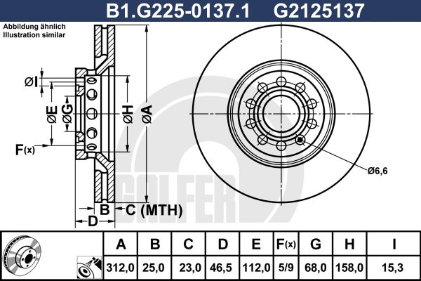 GALFER Bremžu diski B1.G225-0137.1