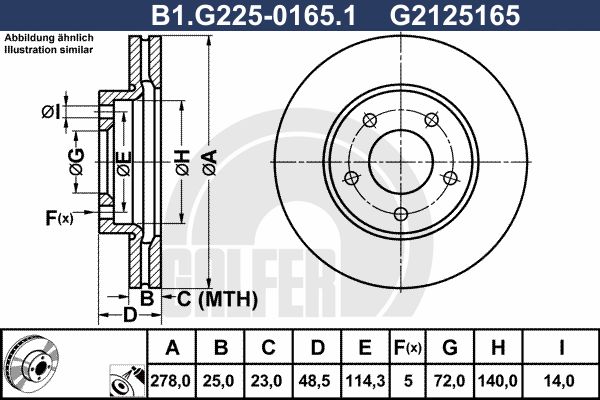 GALFER Bremžu diski B1.G225-0165.1