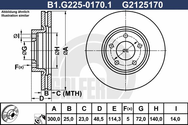 GALFER Bremžu diski B1.G225-0170.1