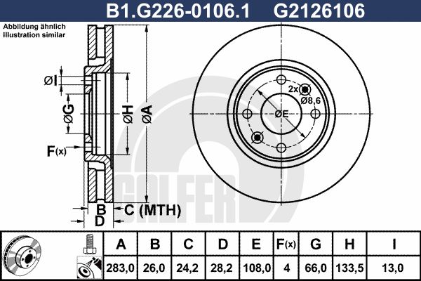 GALFER Bremžu diski B1.G226-0106.1