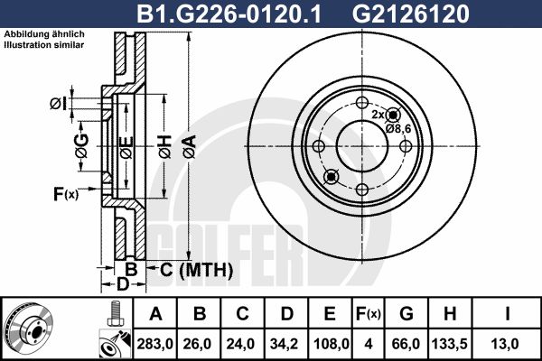 GALFER Bremžu diski B1.G226-0120.1