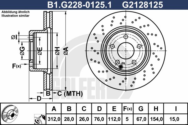 GALFER Bremžu diski B1.G228-0125.1
