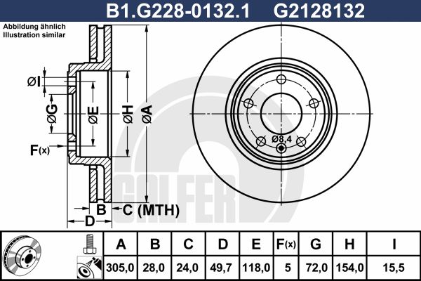 GALFER Bremžu diski B1.G228-0132.1