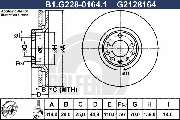 GALFER Bremžu diski B1.G228-0164.1
