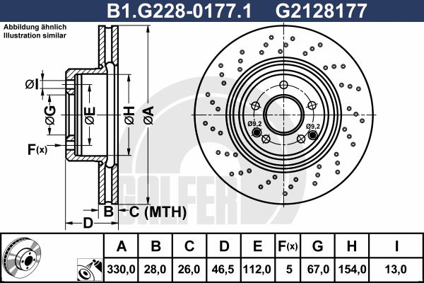 GALFER Bremžu diski B1.G228-0177.1