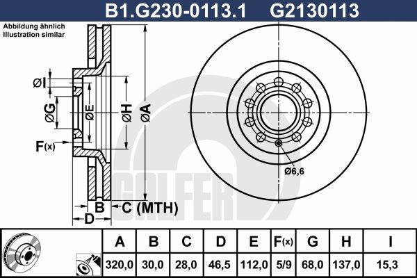 GALFER Тормозной диск B1.G230-0113.1