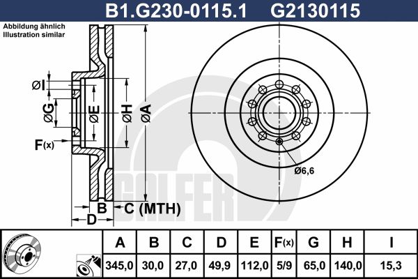 GALFER Тормозной диск B1.G230-0115.1