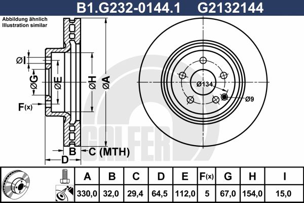 GALFER Тормозной диск B1.G232-0144.1