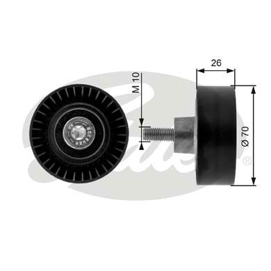 GATES Паразитный / ведущий ролик, поликлиновой ремень T36163