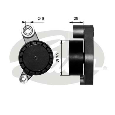 GATES Spriegotājrullītis, Ķīļrievu siksna T38062