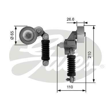 GATES Spriegotājrullītis, Ķīļrievu siksna T38481