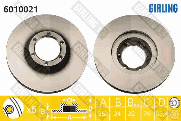 GIRLING Тормозной диск 6010021