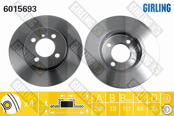 GIRLING Тормозной диск 6015693