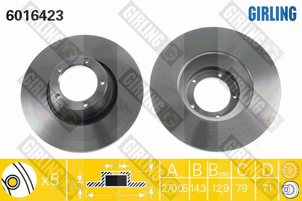 GIRLING Bremžu diski 6016423