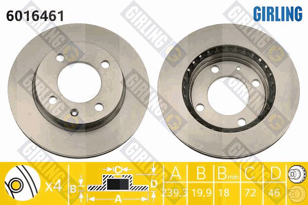 GIRLING Bremžu diski 6016461