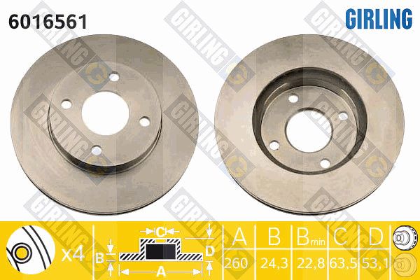 GIRLING Bremžu diski 6016561